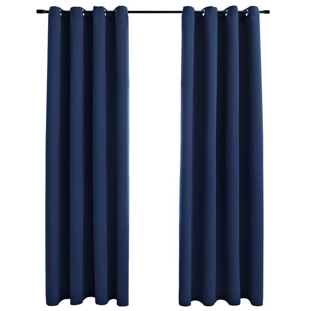 VIDAXL Rideaux occultants avec anneaux en metal 2 pcs Bleu 140x175 cm