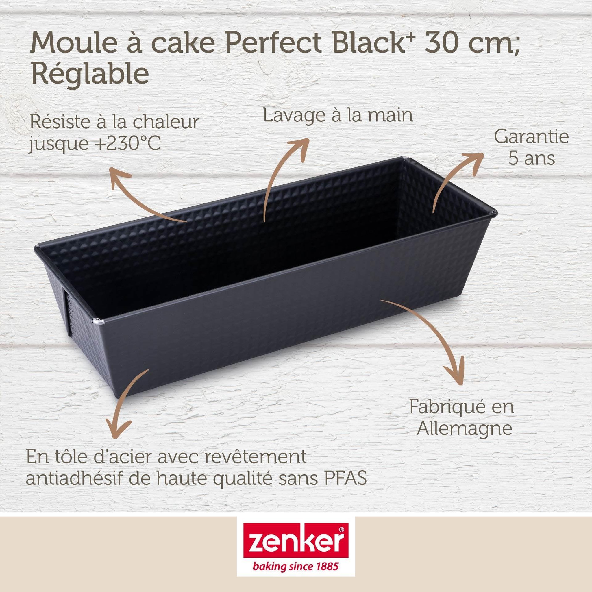 Voir la diapositive 4 : ZENKER Moule à cake 30,5 x 11,5 x 7 cm zenker perfectback+