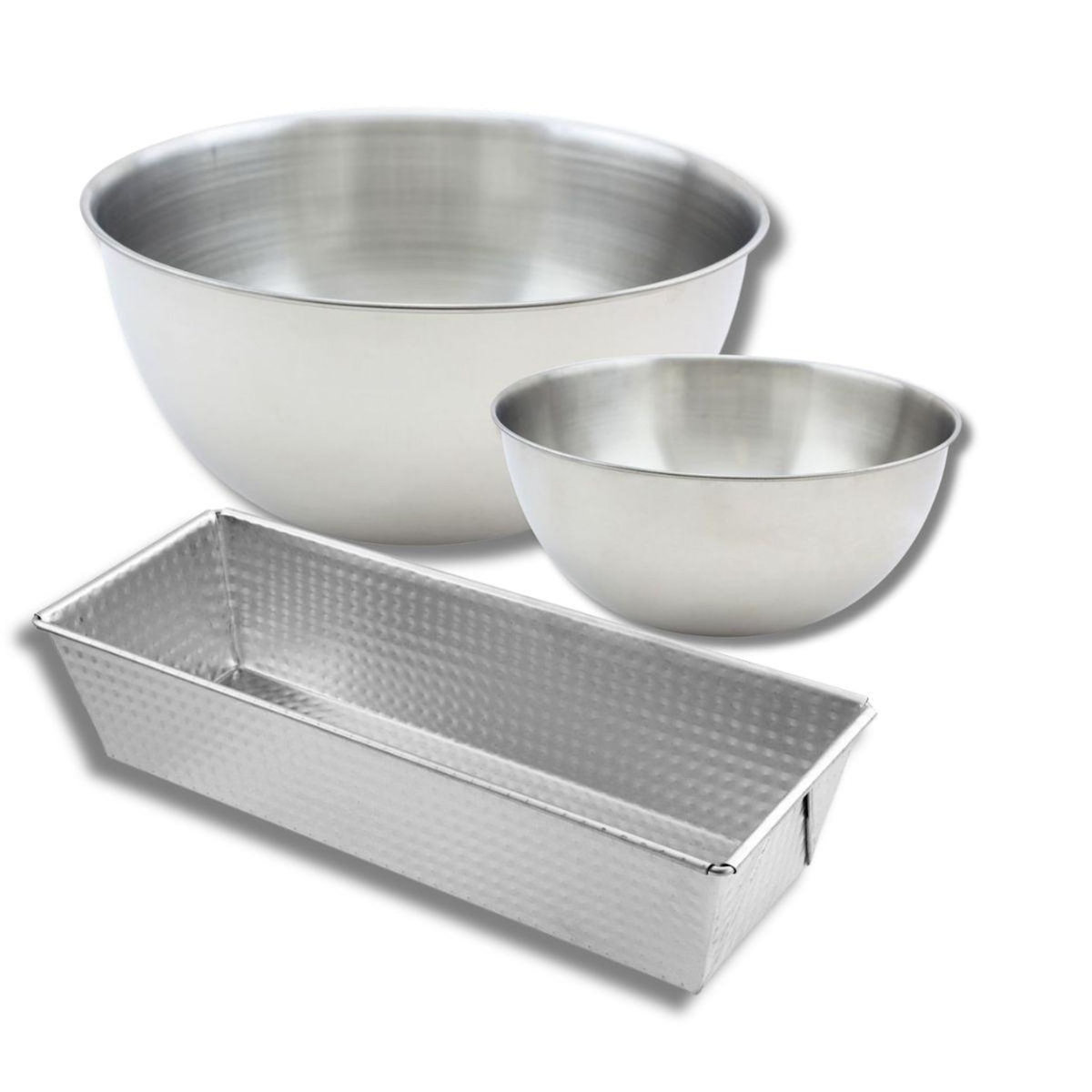 ZENKER Set de pâtisserie avec 1 Moule Cake 30cm, 1 spatule Zenker et 2 bols à mixer en inox Fackelmann