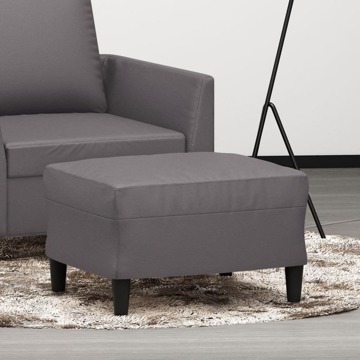 VIDAXL Repose-pied Gris 60x50x41 cm Similicuir