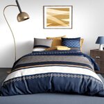 ATELIER DU COTON Housse de couette 240x220 KALYPSO + 2 taies coton 57 fils