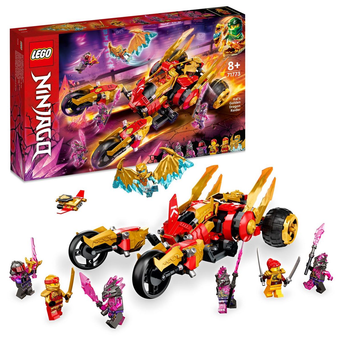 LEGO NINJAGO 71773 Le Tout-Terrain Dragon d&rsquo;Or de Kai, Jouet de Voiture pour Enfants