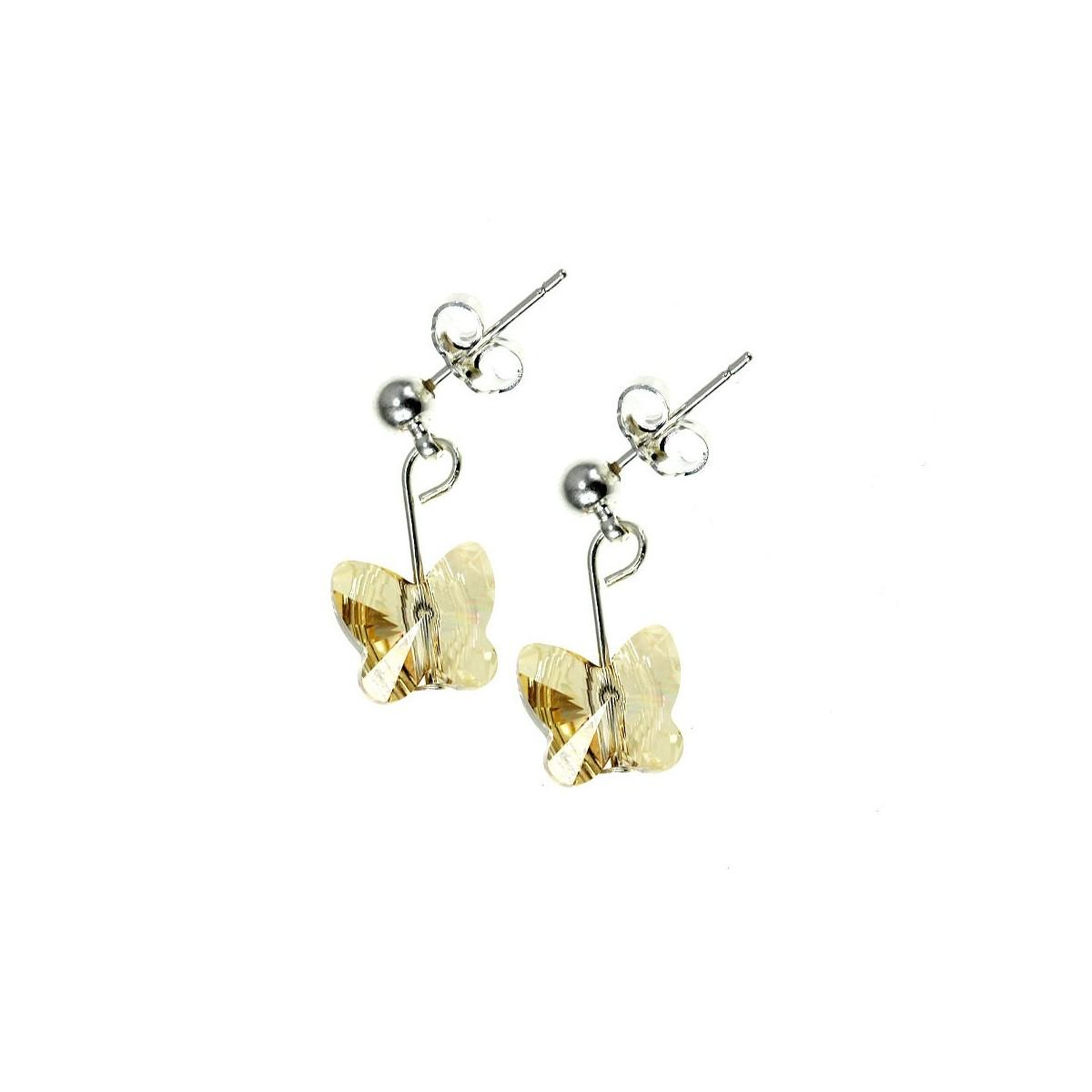 SC CRYSTAL Boucles d'oreilles papillons SC Crystal ornées de Cristaux scintillants