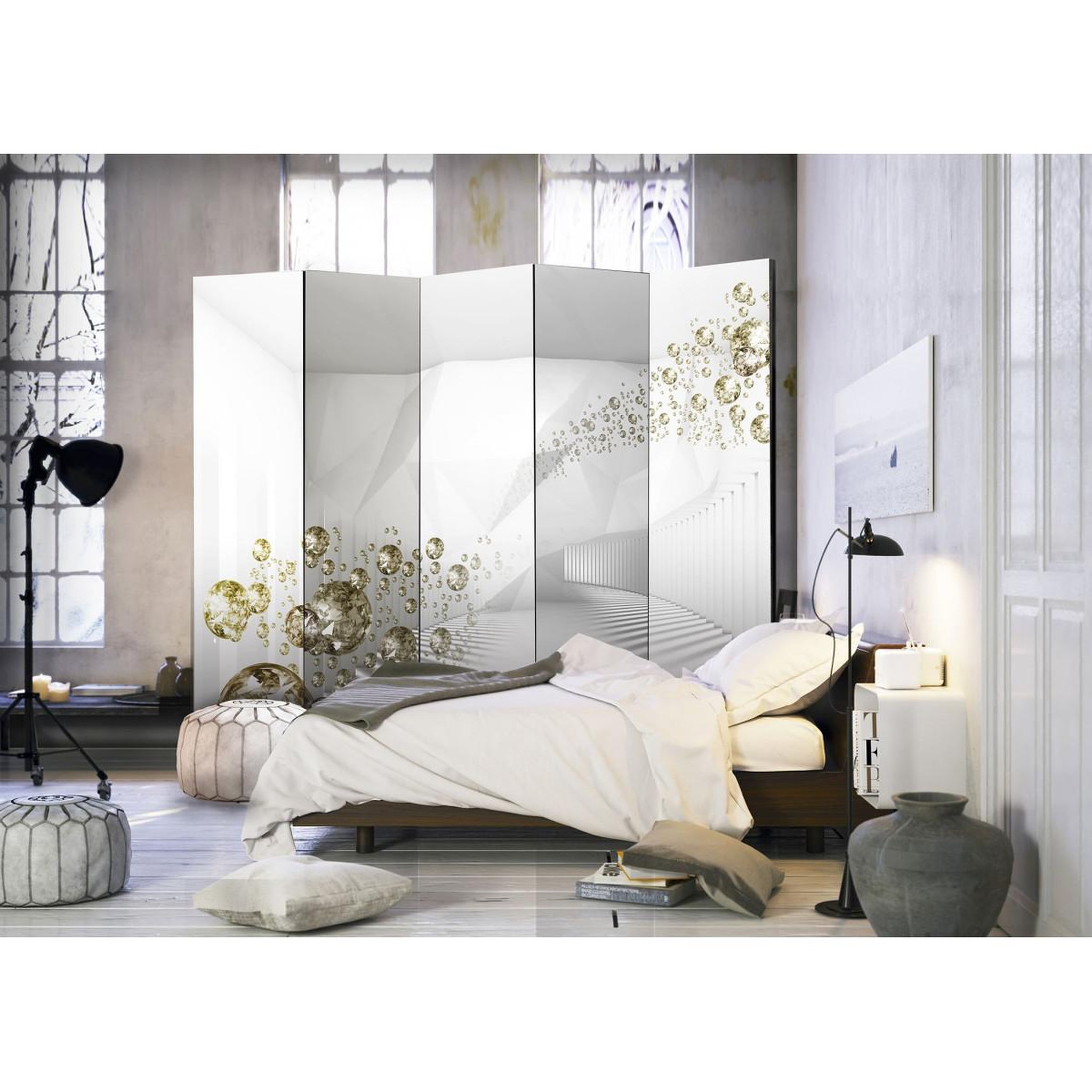 Voir la diapositive 2 : Paris Prix Paravent 5 volets  diamond corridor  172x225cm