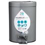 Voir la diapositive 4 : FIVE Poubelle de Salle de Bain  Métal  3L Gris