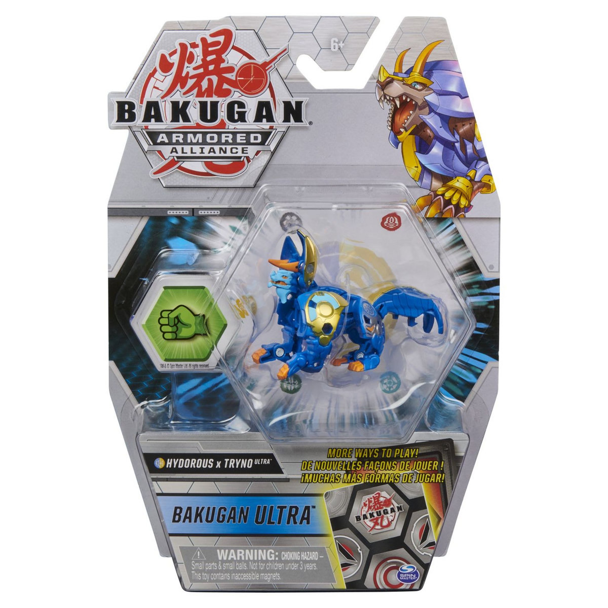 SPIN MASTER Coffret Pack 1 Bakugan Ultra saison 2 - Armored Alliance - Hydorous et Tryno Bleu et or