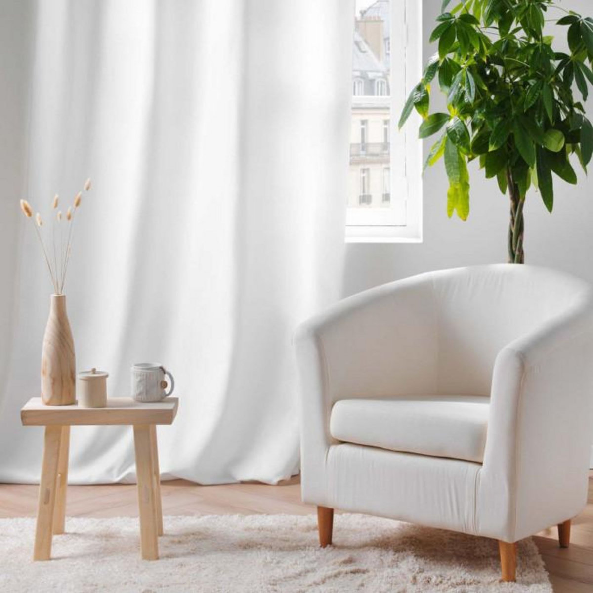 Paris Prix Rideau Isolant Thermique  Micropolar  135x260cm Blanc