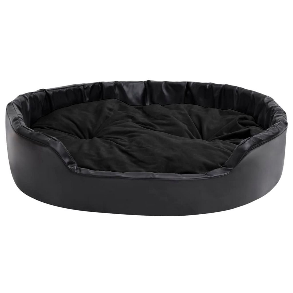 VIDAXL Lit pour chiens Noir 99x89x21 cm Peluche et similicuir