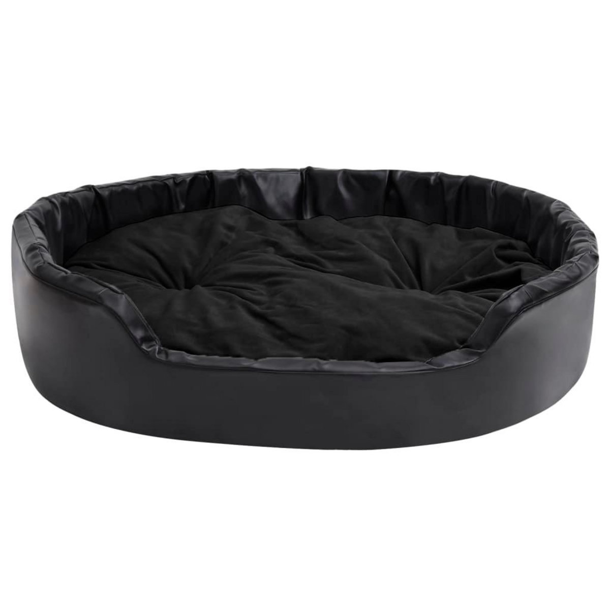 VIDAXL Lit pour chiens Noir 99x89x21 cm Peluche et similicuir