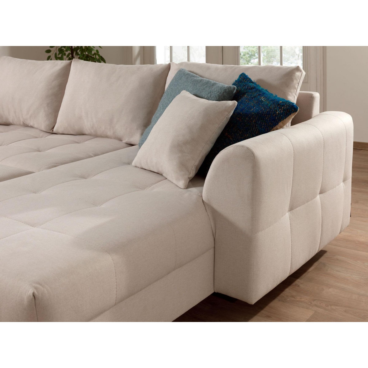 LISA DESIGN Rune - canapé panoramique avec pouf d'appoint - 7 places - style scandinave - gauche
