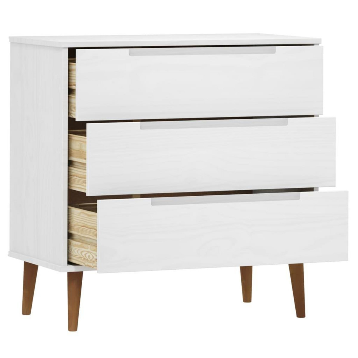 VIDAXL Commode MOLDE Blanc 80x40x80 cm Bois de pin massif