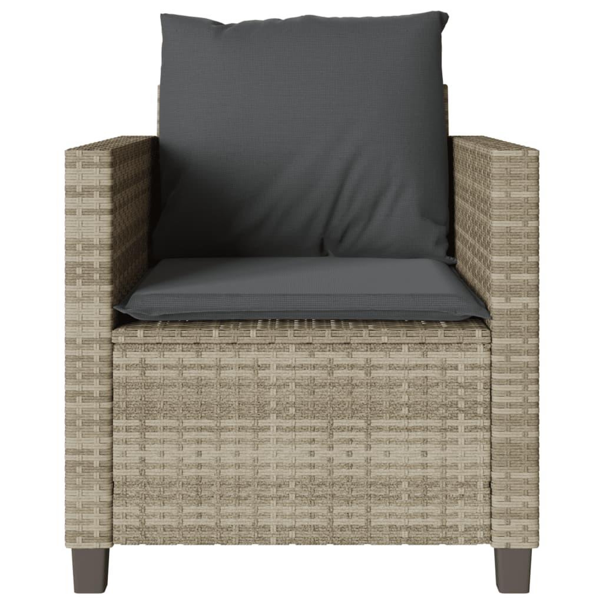 Voir la diapositive 5 : VIDAXL Ensemble de bistro 3 pcs et coussins gris clair resine tressee