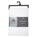 ATMOSPHERA Housse de couette 2 places en coton fermeture boutons. Coloris disponibles : Gris, Blanc, Bleu