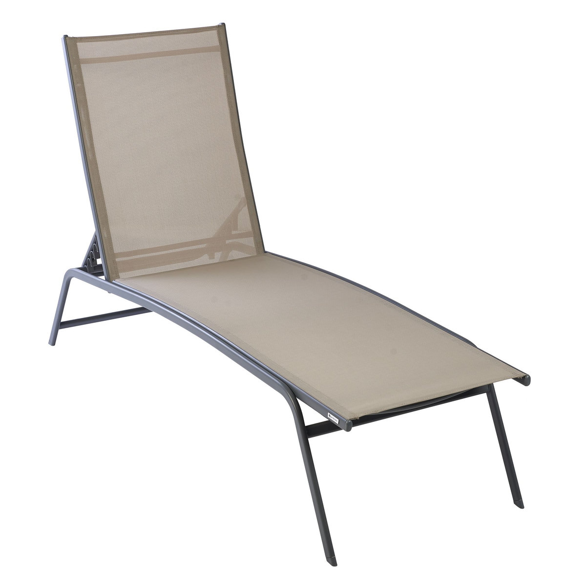 GARDEN STAR Bain de soleil multi-positions - Textilène et acier -  taupe