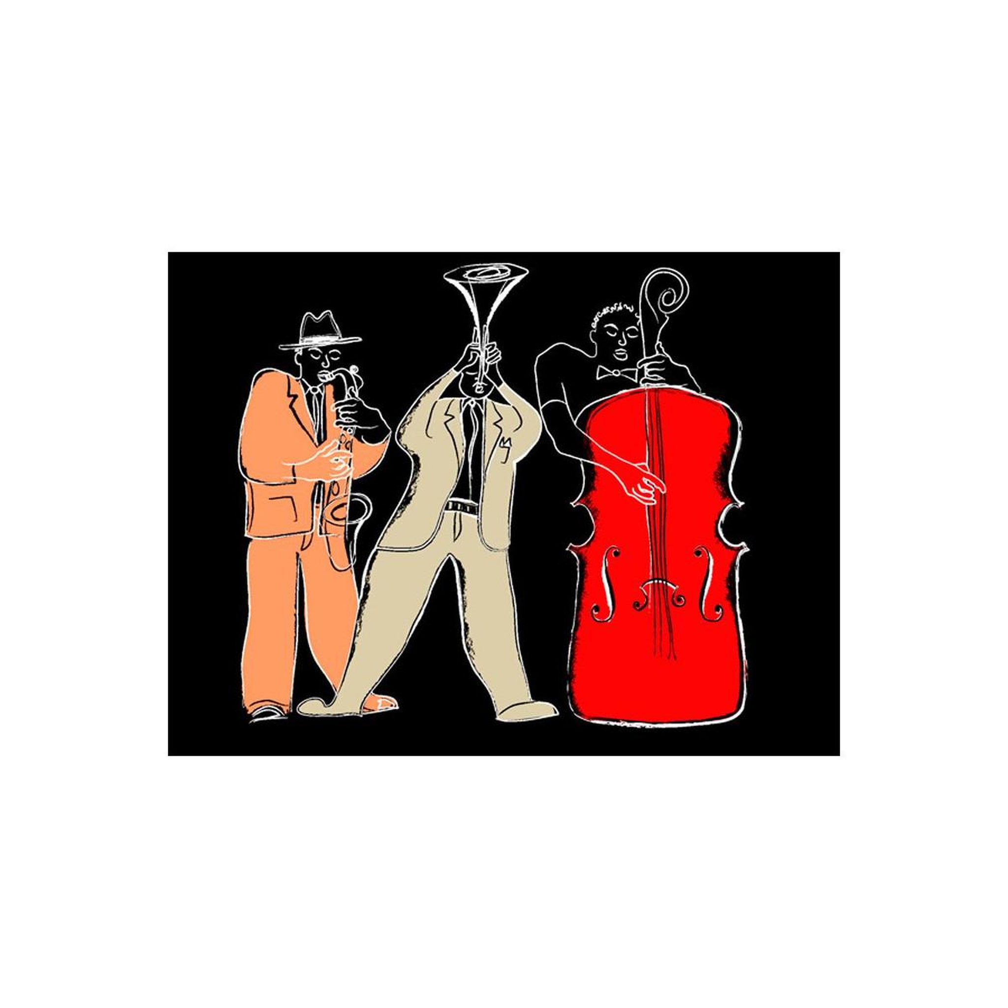 Voir la diapositive 2 : Paris Prix Papier Peint  Instruments de Musique Jazz