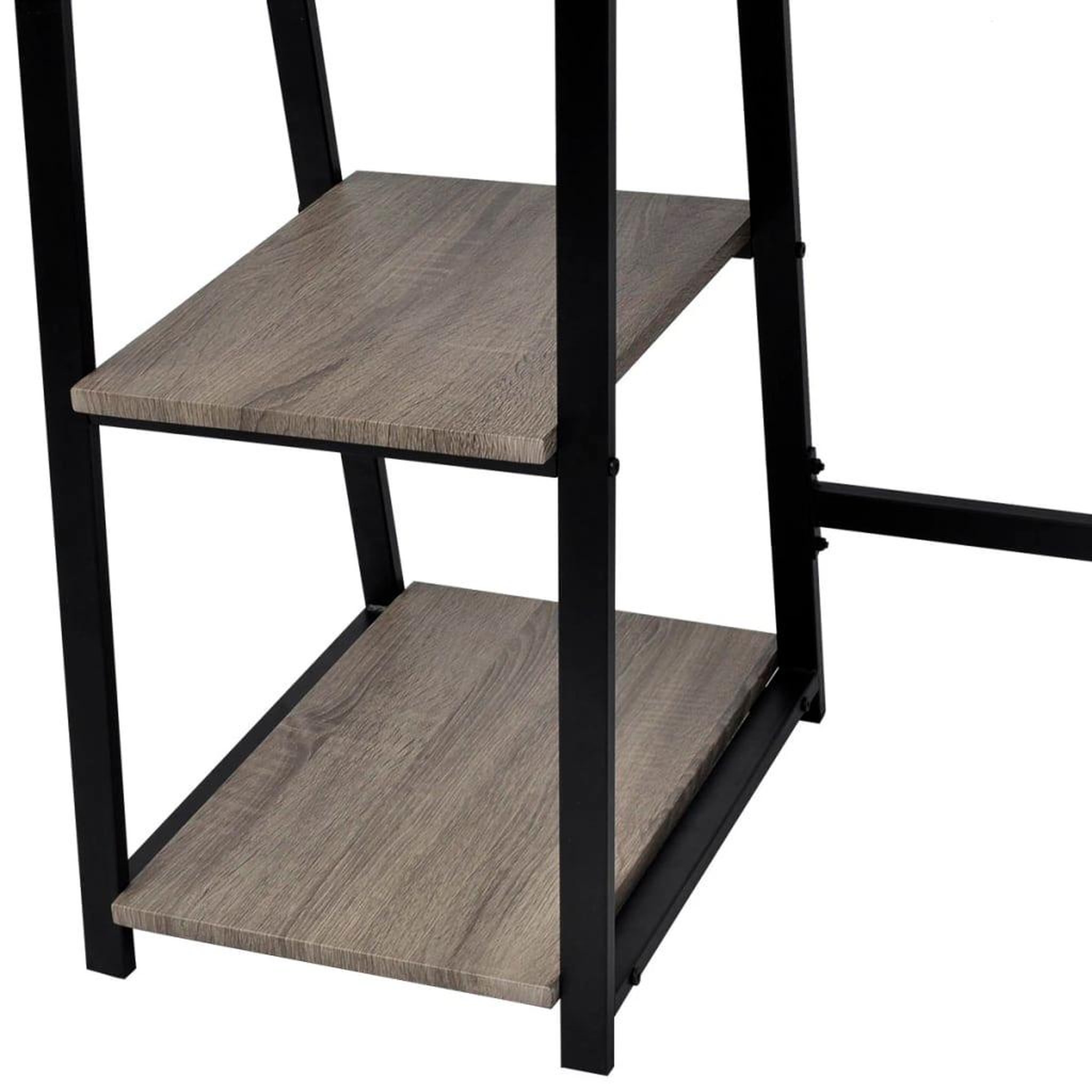 Voir la diapositive 4 : VIDAXL Bureau avec 2 etageres gris et chene