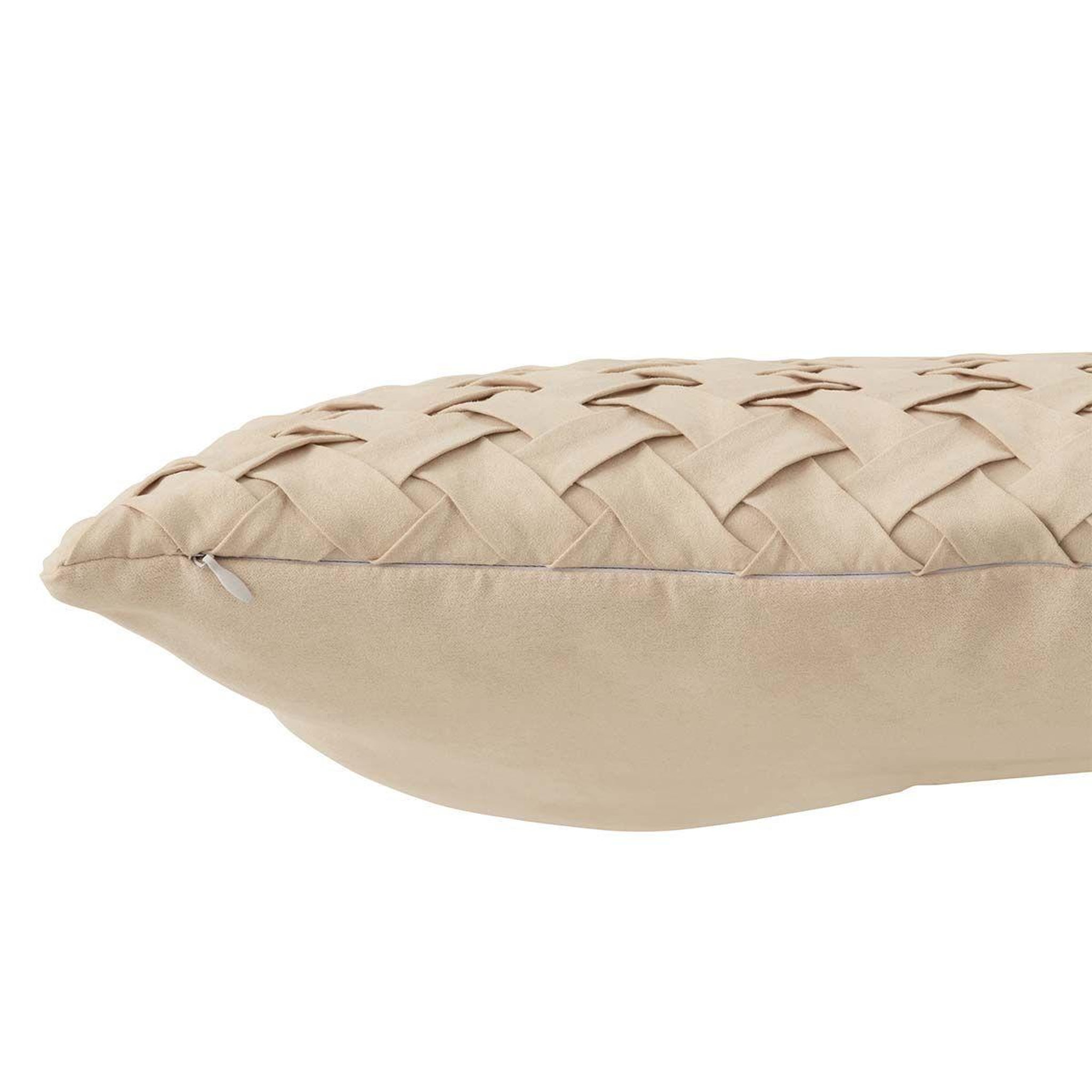 Voir la diapositive 3 : J-LINE Coussin déco  tissé  43x43cm naturel
