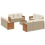 Voir la diapositive 2 : VIDAXL Salon de jardin avec coussins 13 pcs beige resine tressee