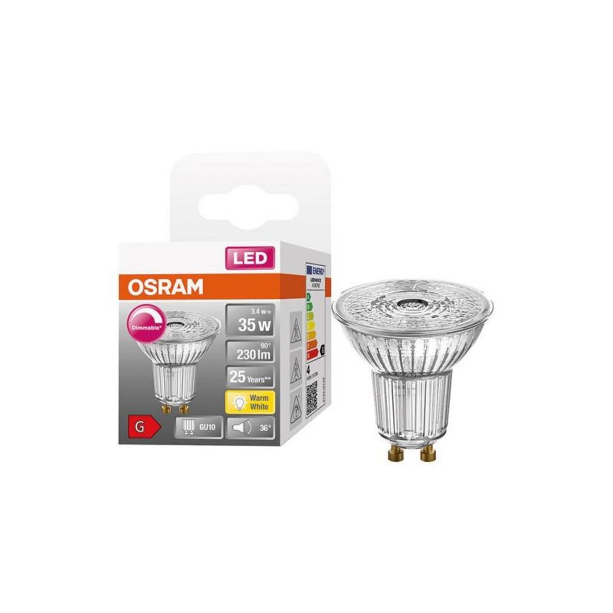 Osram SPOT PAR16 LED36 VERRE 3.7W GU10 CHD B OSRAM - 4058075797550