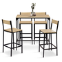 Voir la diapositive 3 : ID MARKET Ensemble table haute de bar DETROIT 100 cm et 4 chaises de bar design industriel