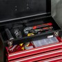 HOMCOM Boite à outils métallique coffret à outils caisse à outils 4 tiroirs + plateau tôle acier rouge noir