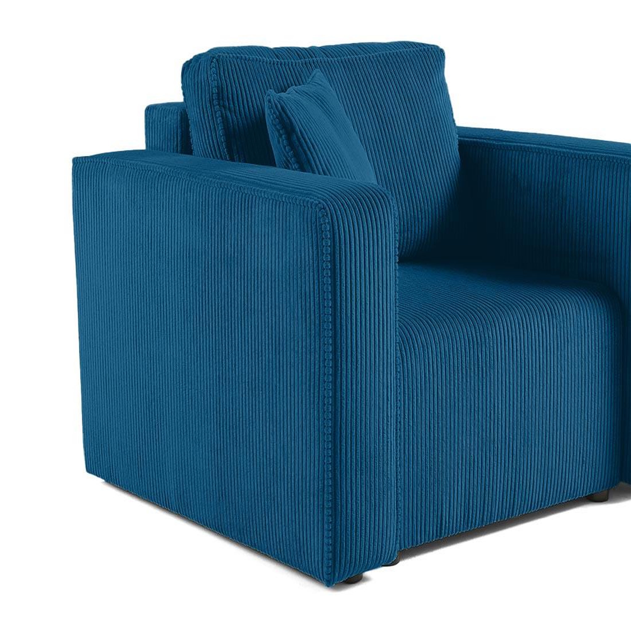 Voir la diapositive 4 : BEST MOBILIER Topaze - fauteuil - en velours côtelé