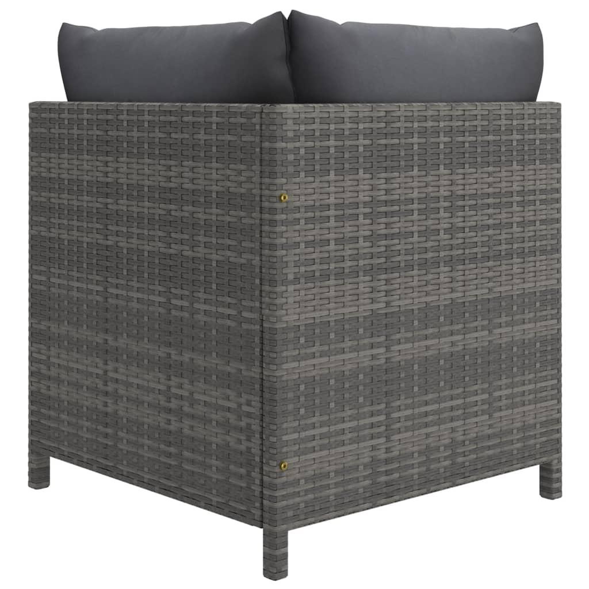 Voir la diapositive 5 : VIDAXL Salon de jardin 9 pcs avec coussins resine tressee gris