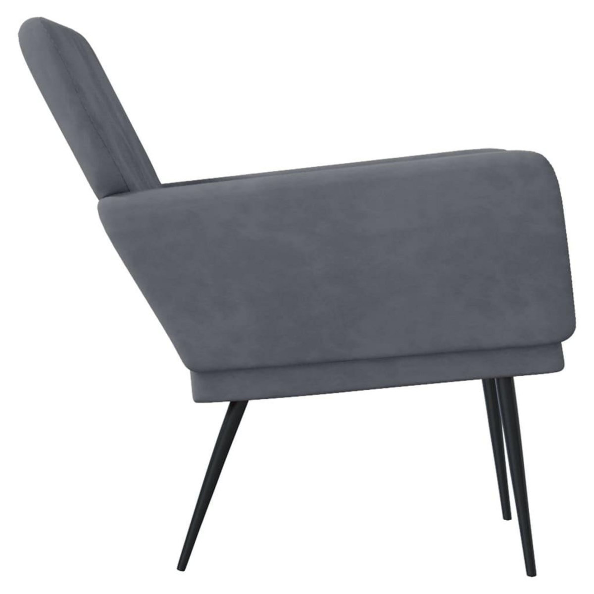 VIDAXL Fauteuil Gris fonce 62x79x79 cm Velours