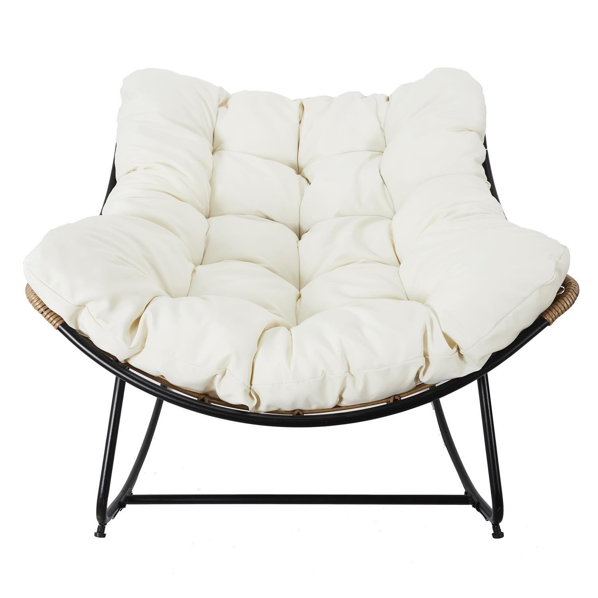 Voir la diapositive 3 : The Home Deco Factory Fauteuil à bascule rembourré Asgar
