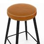 Voir la diapositive 6 : ID MARKET Lot de 2 tabourets de bar ISAURE avec assise effet cuir marron et pieds en métal noir