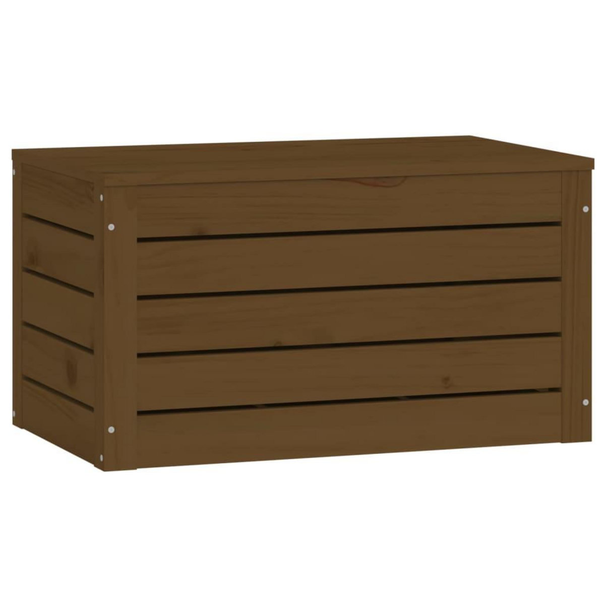 VIDAXL Boîte de rangement Marron miel 59,5x36,5x33 cm Bois massif pin
