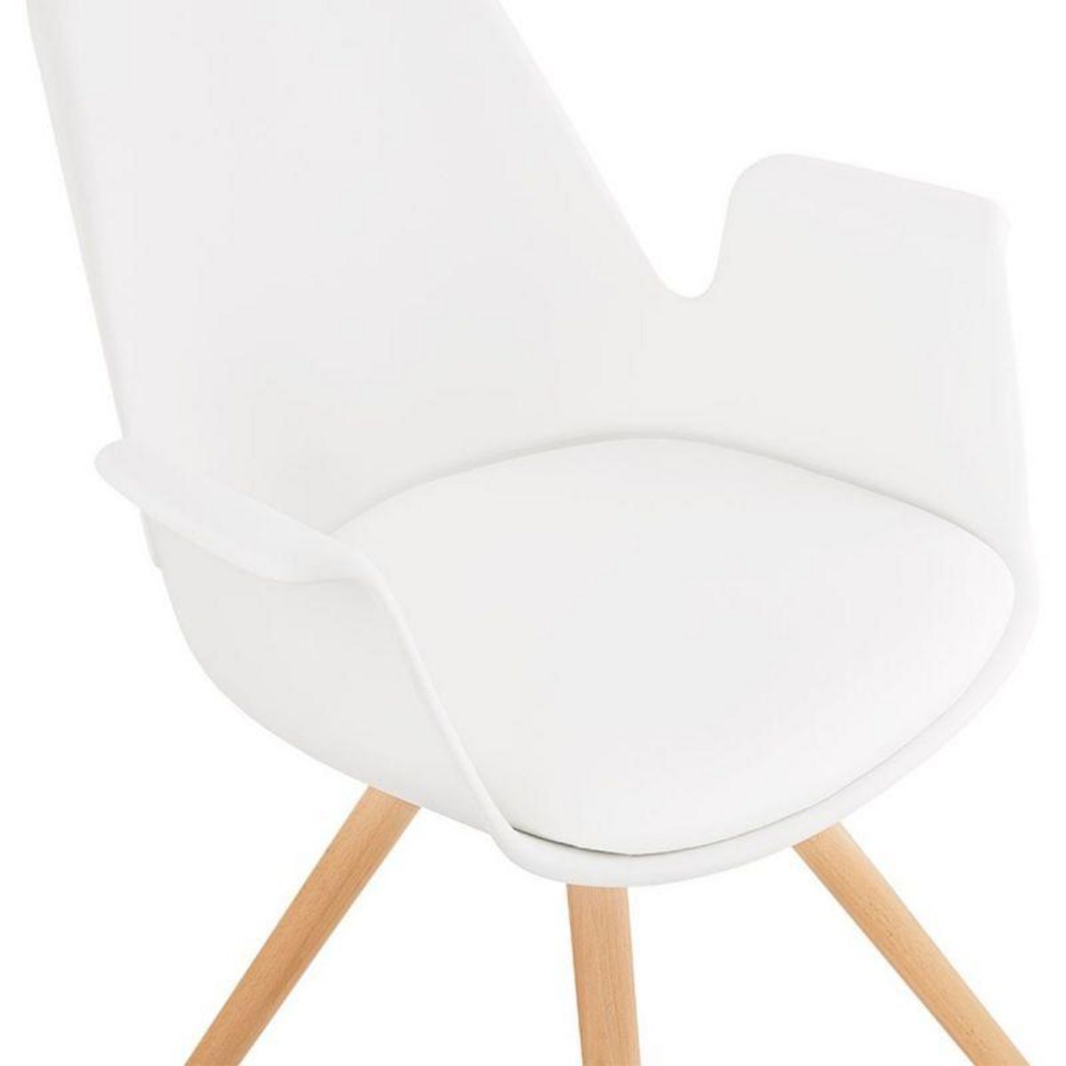 Paris Prix Chaise Design avec Accoudoirs  Zayven  82cm Blanc & Naturel