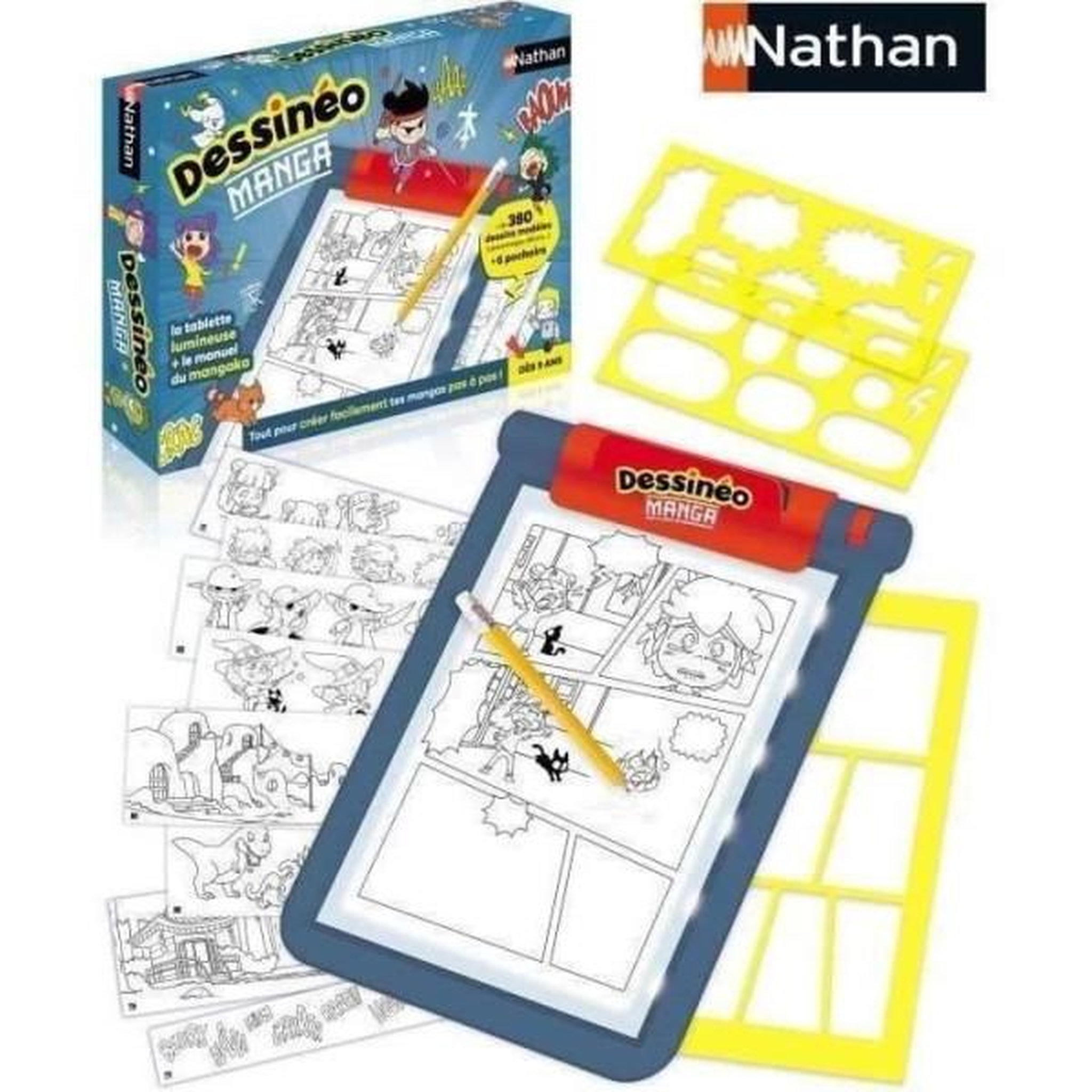 Voir la diapositive 2 : Nathan Jeu créatif - nathan - dessinéo manga - tablette lumineuse pour créer des mangas