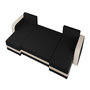 Voir la diapositive 3 : BEST MOBILIER Harvey - canapé panoramique en u 7 places convertible avec coffre en tissu bicolore
