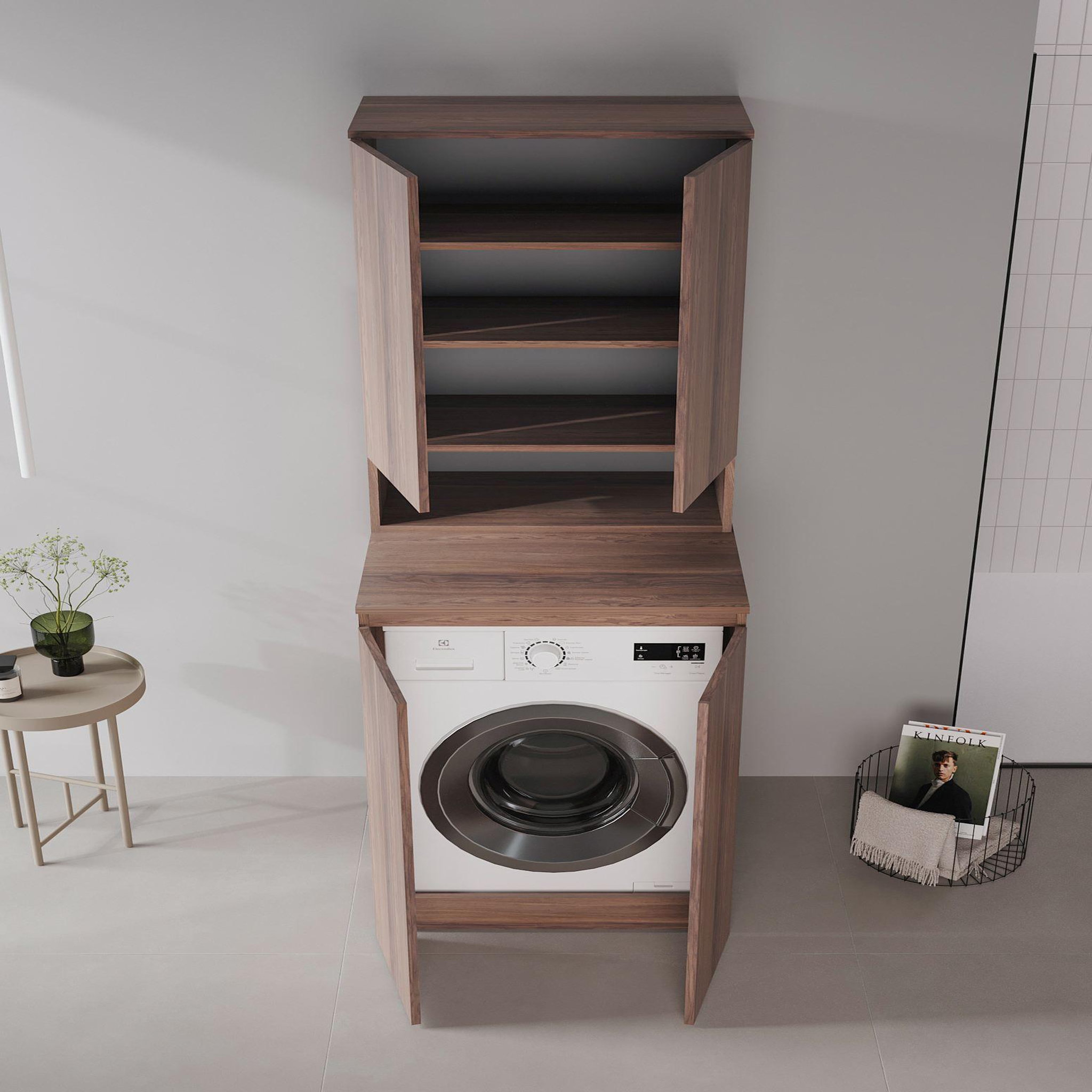 Voir la diapositive 4 : Habitat et Jardin Armoire de Salle de Bain  Bosco Lume 70  - 70 x 36 x 100 cm - Dark Walnut