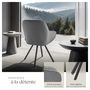 Voir la diapositive 4 : tectake Chaise pivotante avec accoudoirs rembourrée aspect velours gris