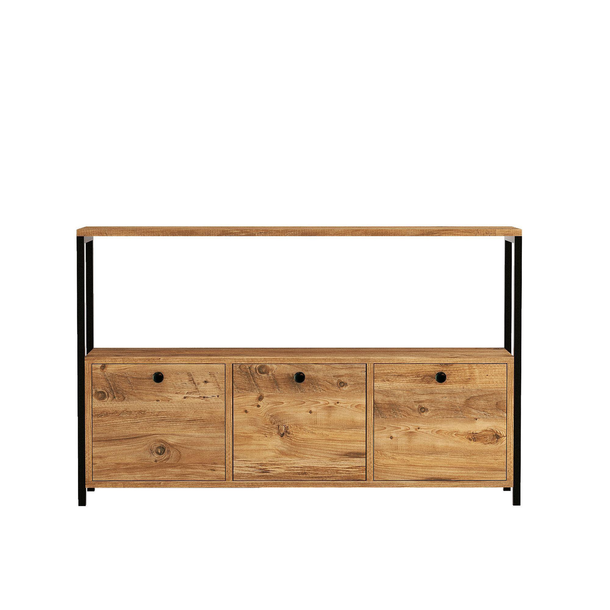 Habitat et Jardin Buffet en bois  nero  - 120 x 30 x 75 cm - pin atlantique noir