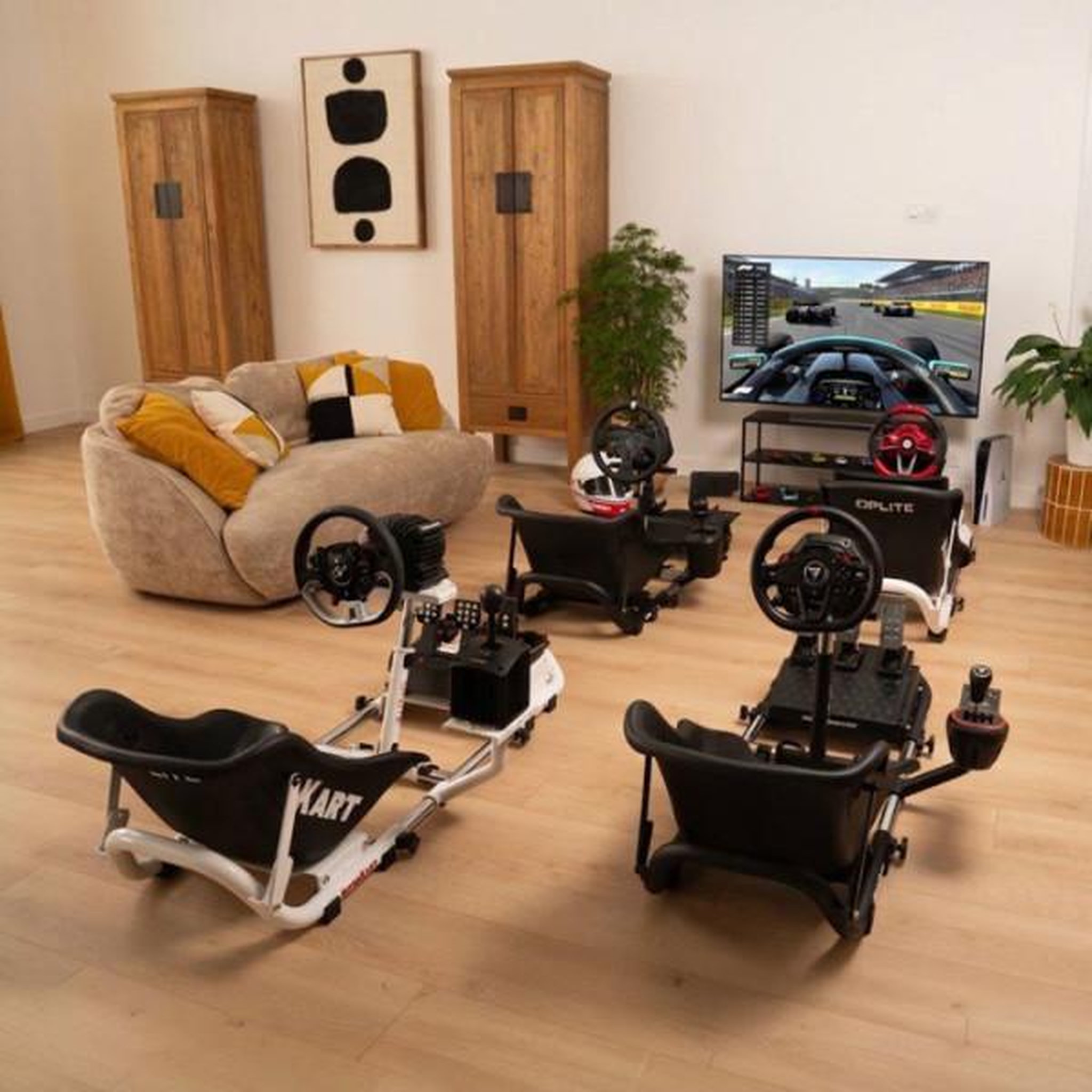 Voir la diapositive 4 : OPLITE Cockpit de simulation racing - oplite - nitrokart v2 - blanc - ergonomique - réglable - immersion totale