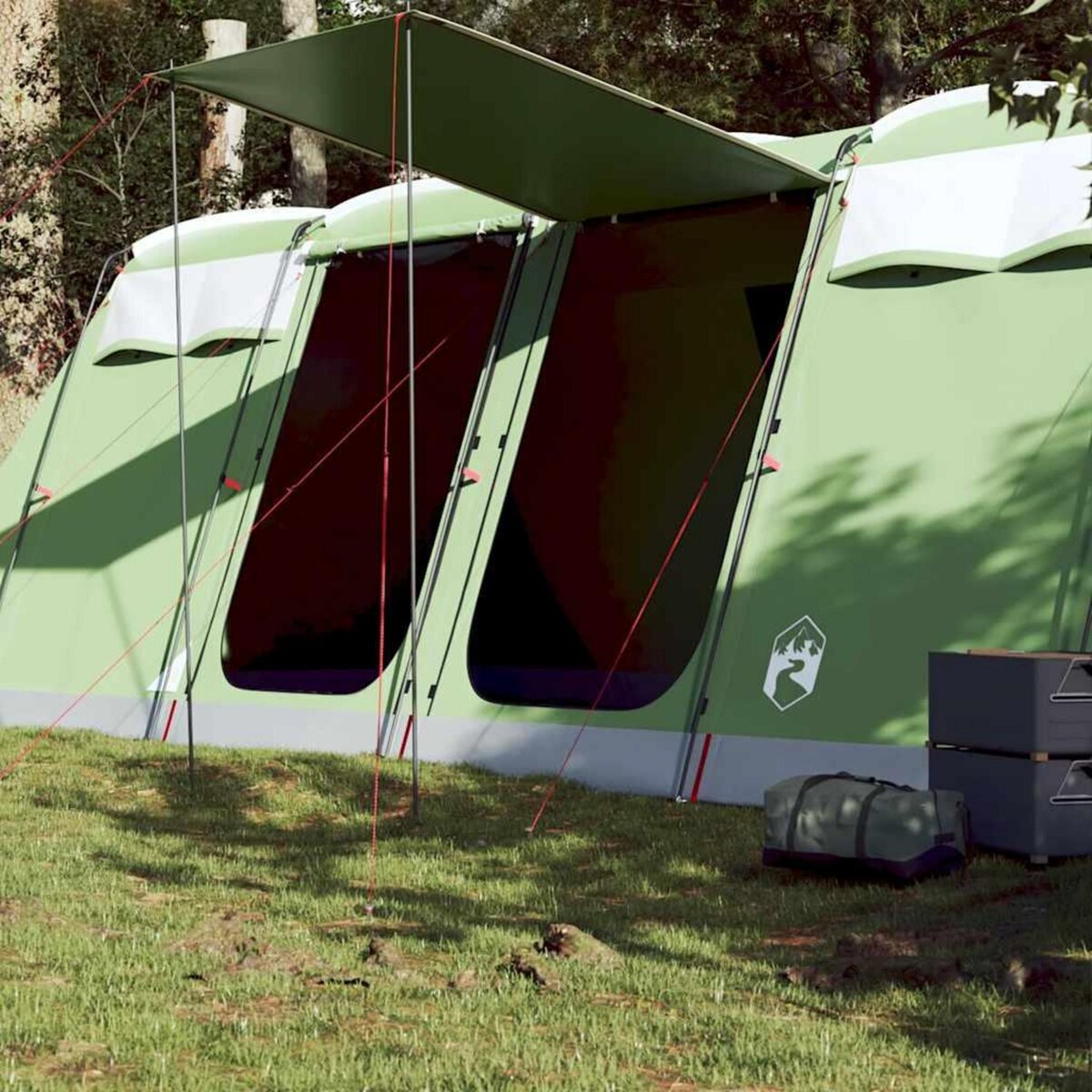 VIDAXL Tente familiale tunnel 10 personnes vert impermeable