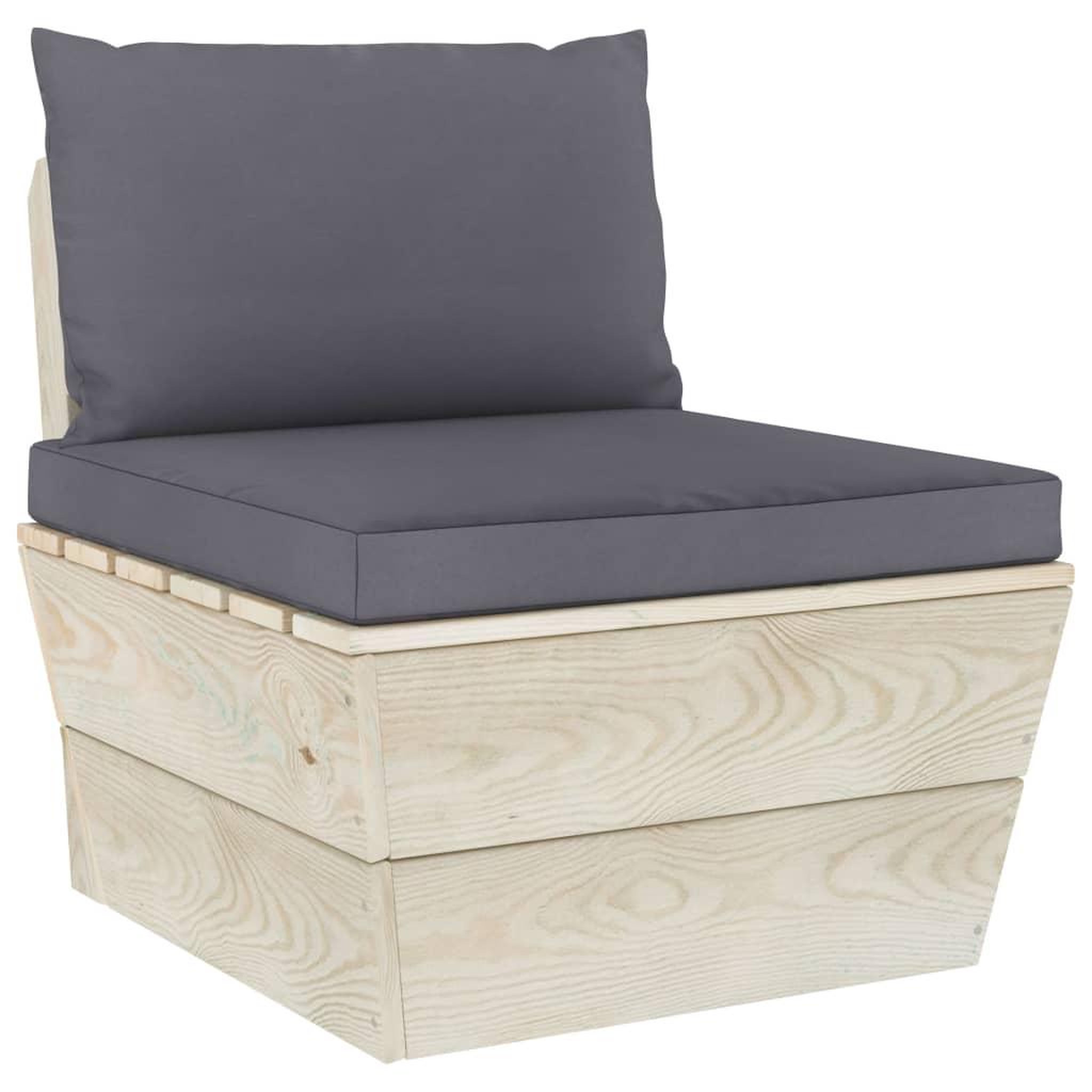 Voir la diapositive 4 : VIDAXL Salon de jardin palette 6 pcs avec coussins bois d'epicea