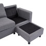 Voir la diapositive 4 : CONCEPT USINE Canapé modulable 3 places + 1 pouf tissu gris CORK