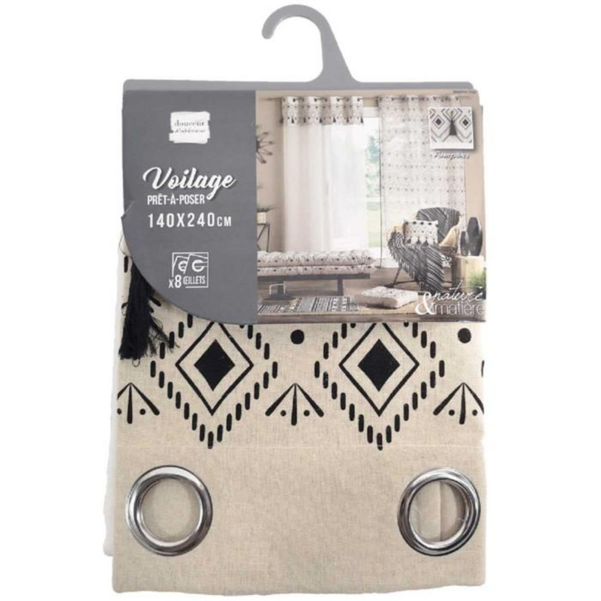 Paris Prix Rideau Voilage à Œillets  Nalika  140x240cm Blanc