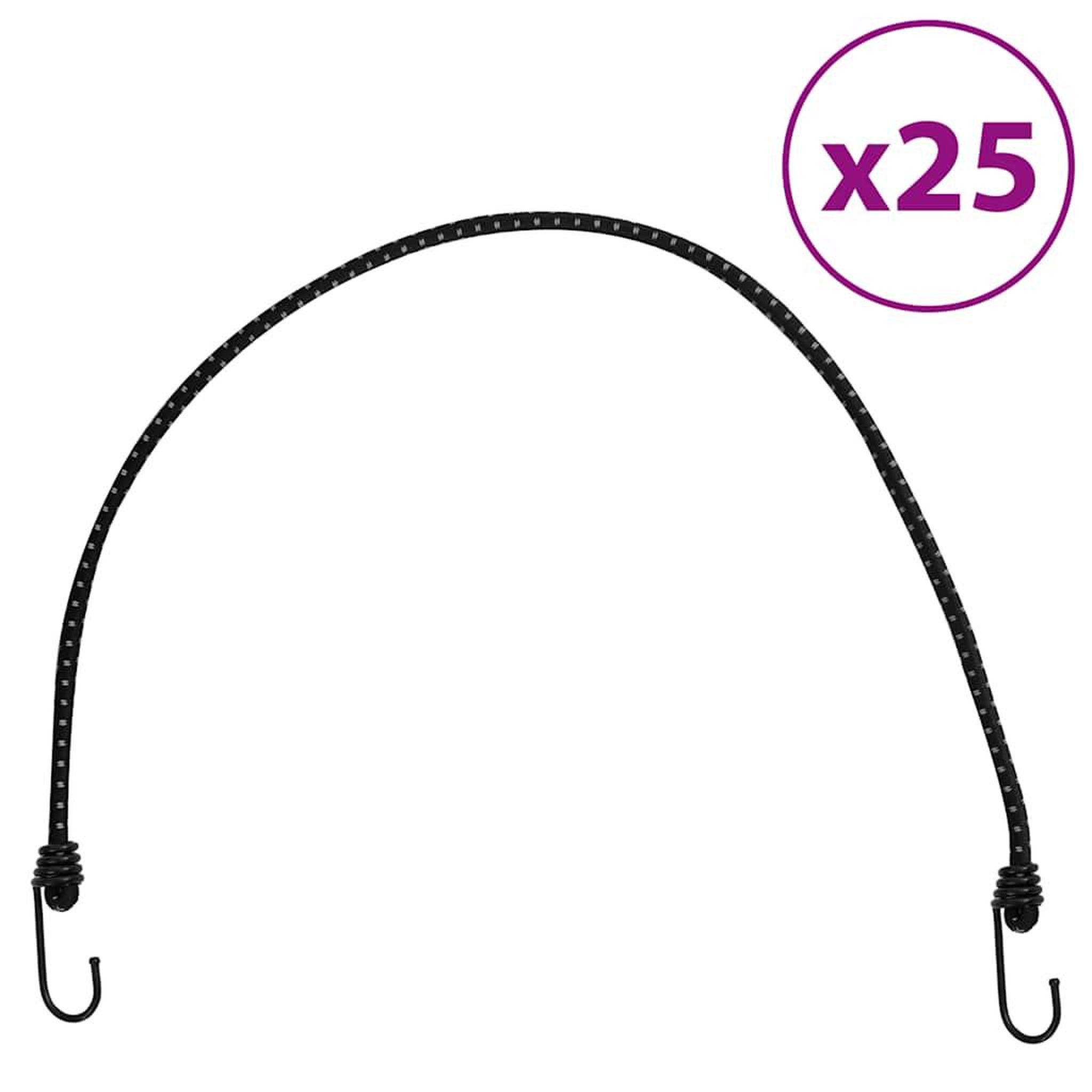 VIDAXL Cordes elastiques avec bandes reflechissantes et crochets 25pcs