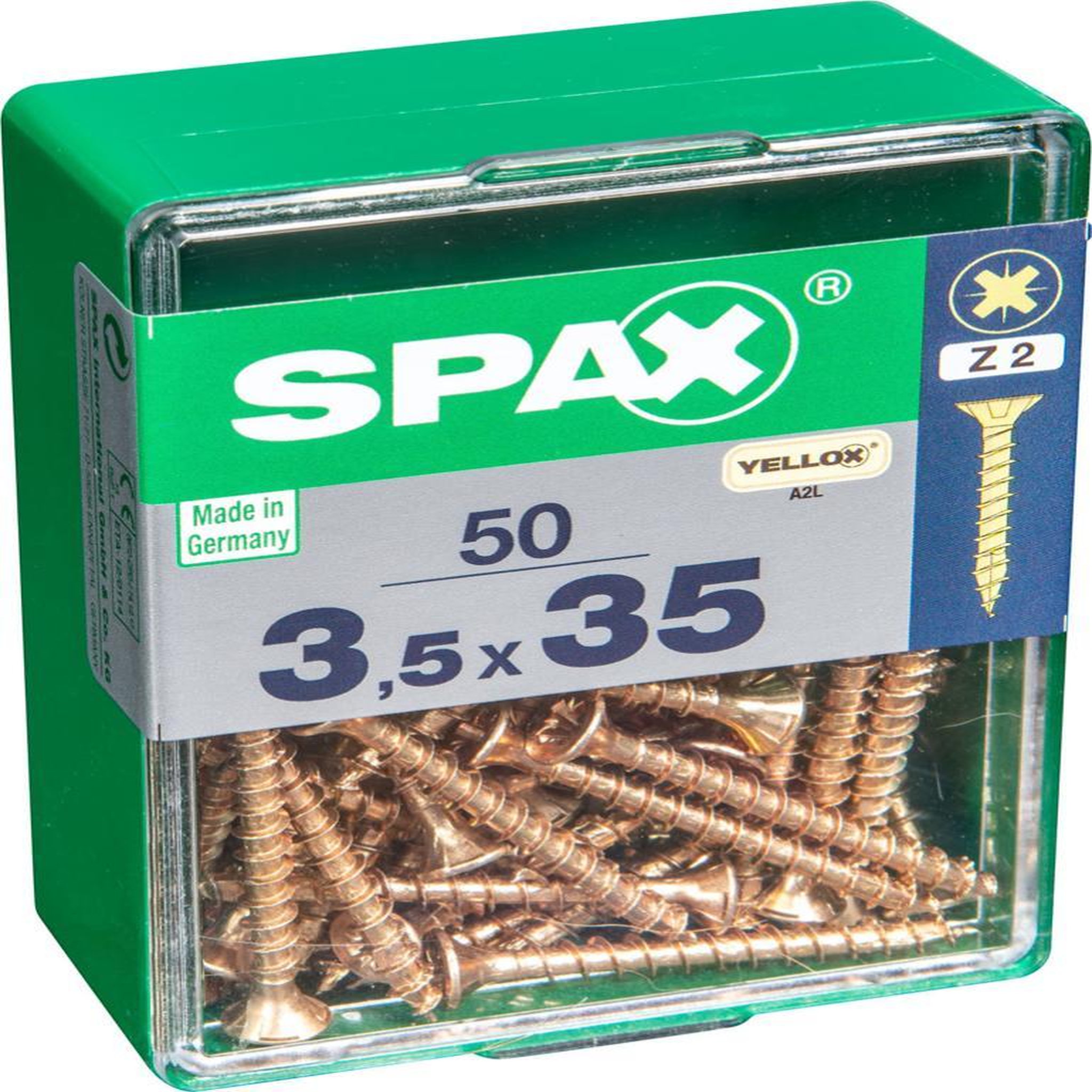 CENTRALE BRICO Lot de 50 vis acier tête fraisée pozidriv SPAX, Diam.3.5 mm x L.35 mm