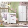 Voir la diapositive 2 : BABY PRICE Lit bébé combiné 60x120 cm évolutif en 90x190 cm NEW BASIC Boutons C&oelig;ur Rose