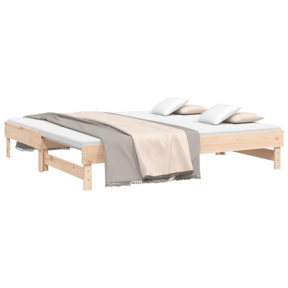 VIDAXL Lit coulissant 2x(75x190) cm Bois de pin massif