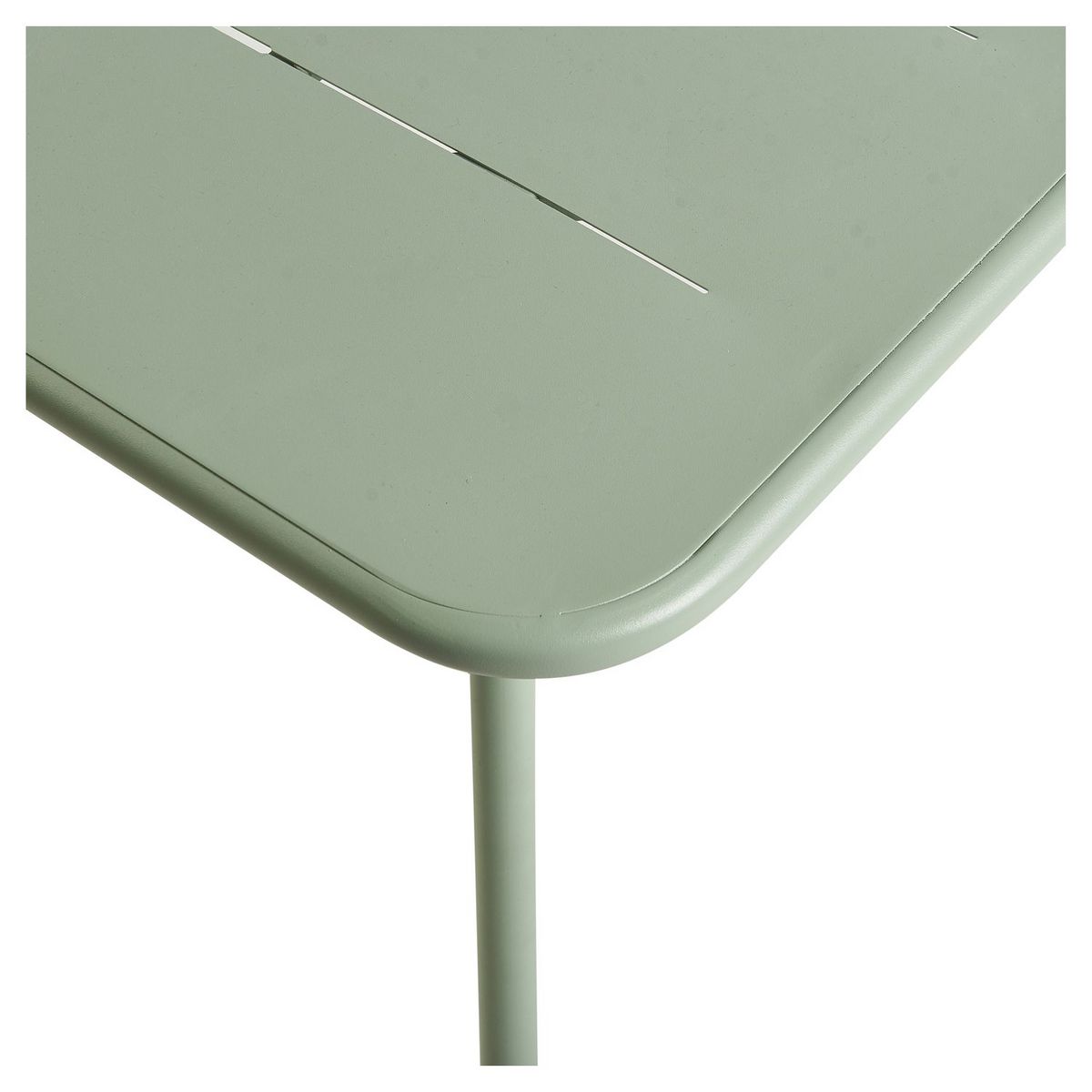 GARDENSTAR Table de jardin rectangulaire - 2/4 places - Acier - Vert pâle