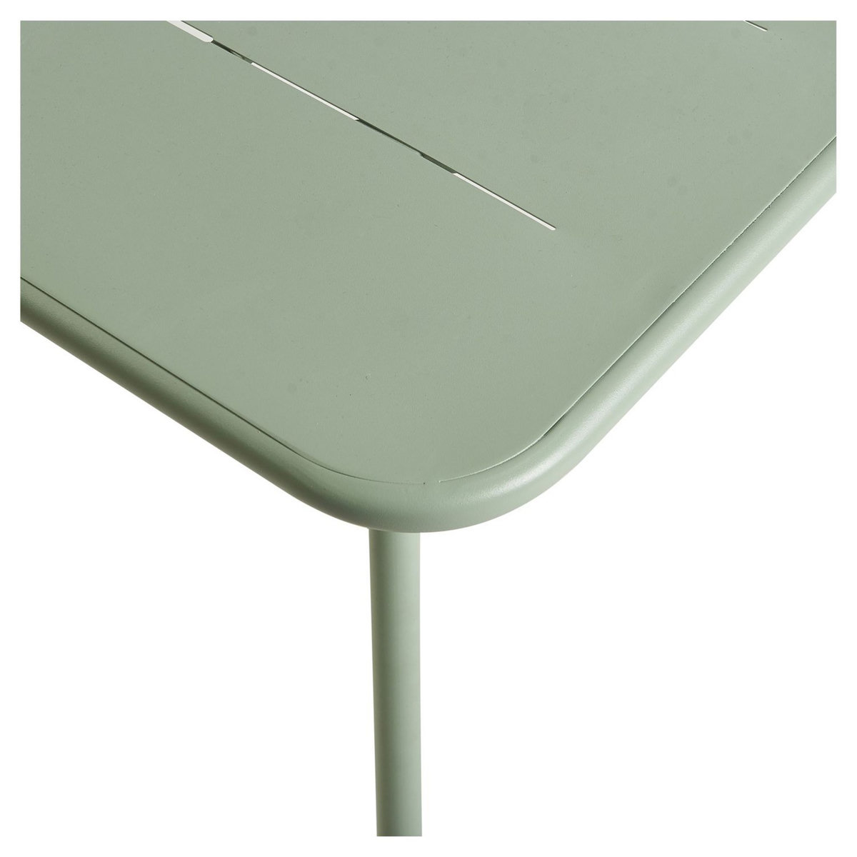 GARDENSTAR Table de jardin rectangulaire - 2/4 places - Acier - Vert pâle
