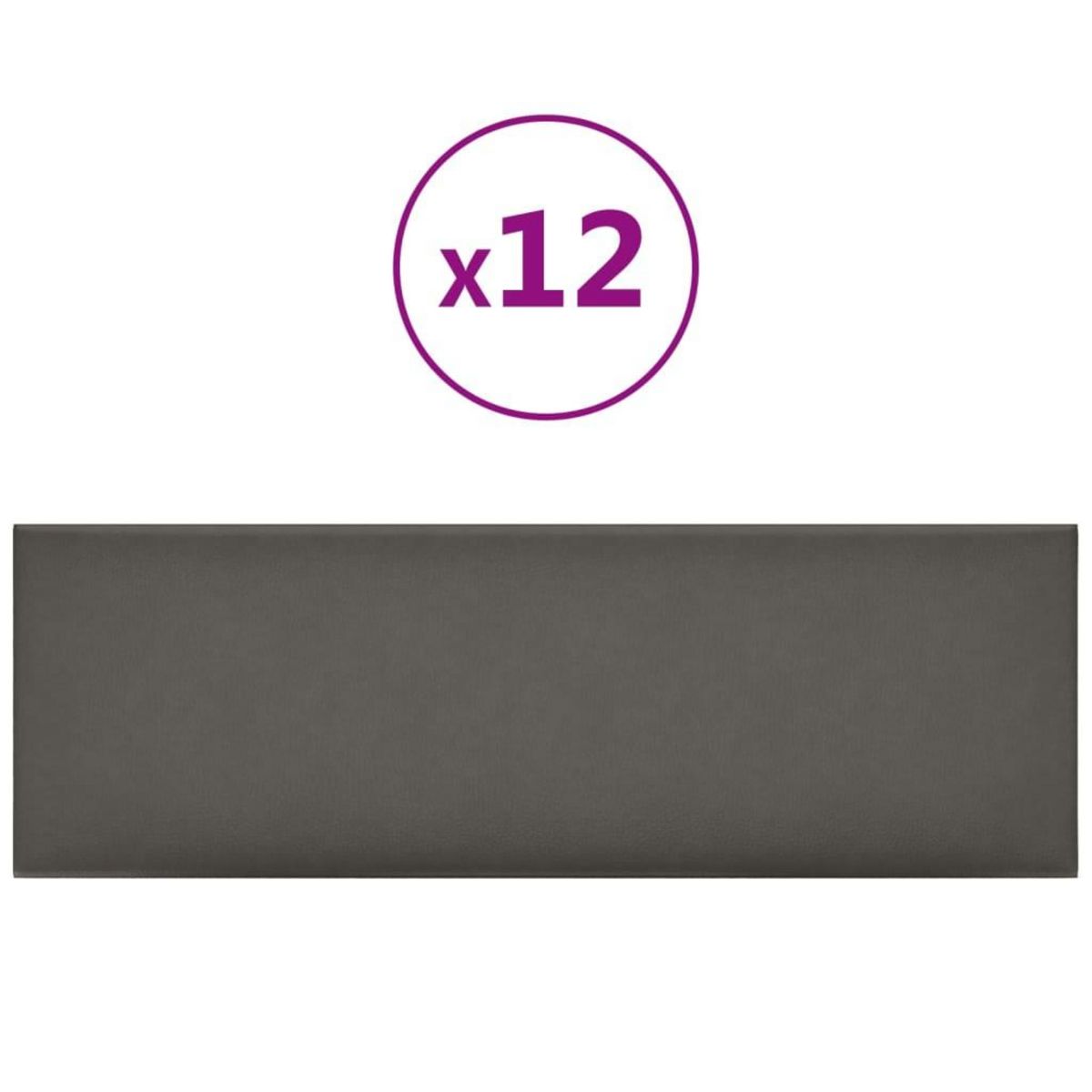 VIDAXL Panneaux muraux 12 pcs Gris 90x30 cm Similicuir 3,24 m²