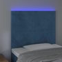 Voir la diapositive 3 : VIDAXL Tete de lit a LED Bleu fonce 100x5x118/128 cm Velours